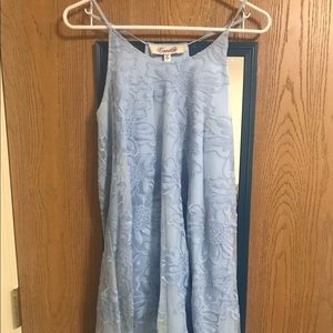 High low light blue dress